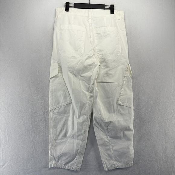 Madewell Pants Women's 4 White Seamed Utility Barrel Leg Cargo Slant Solid NEW - Picture 8 of 12
